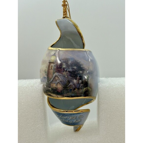 Bradford Editions Christmas Tree Ornament A New Day Beacon Lighthouse Light Blue - Picture 2 of 7